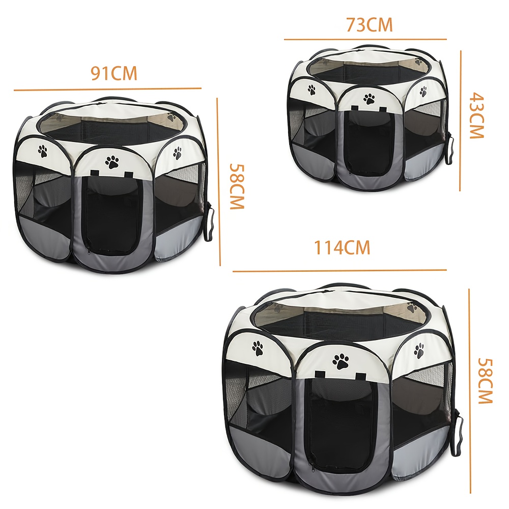 Image of Octagonal Pet Fence, Dog Fence, 3 Sizes , Foldable Cat And Dog Cage, Breathable Cat And Dog Cage, Pet Tent, Oxford Cloth Material, Scratch-resistant