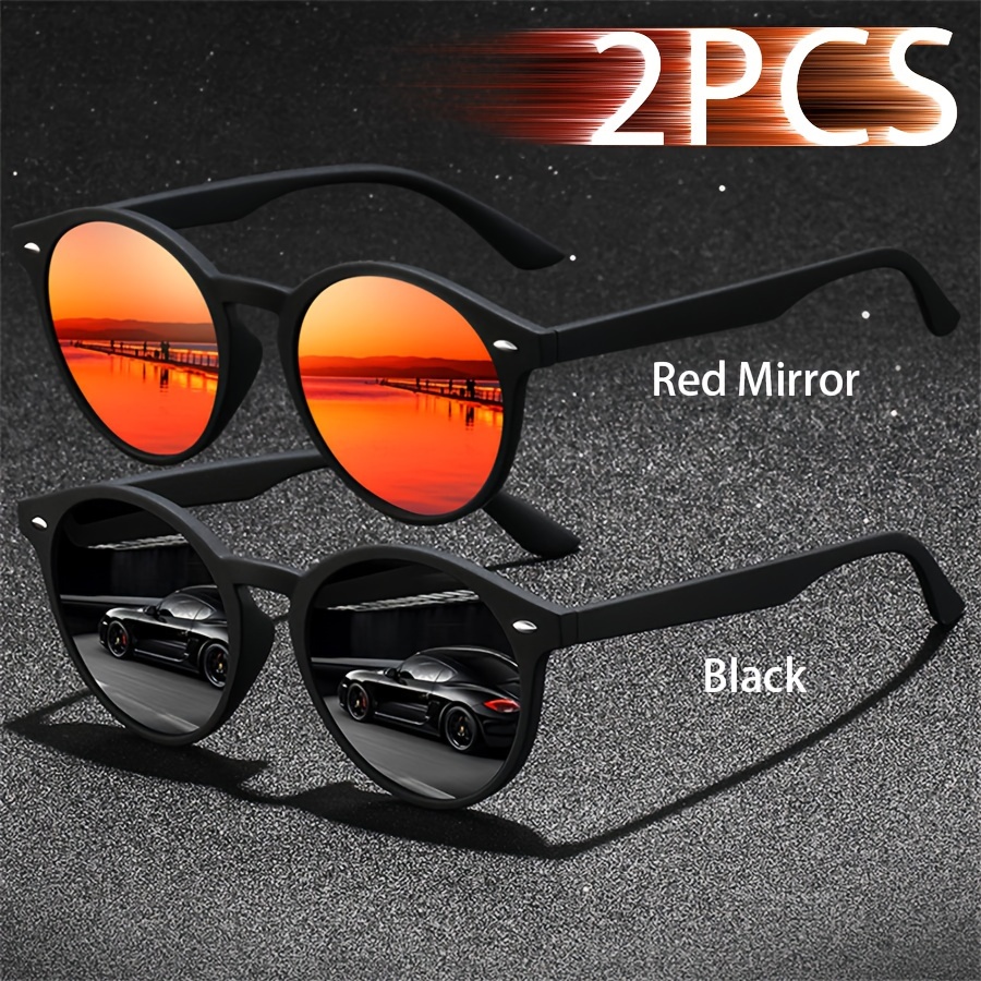 2pcs fashion vintage circular unisex glasses men women  display picture 1