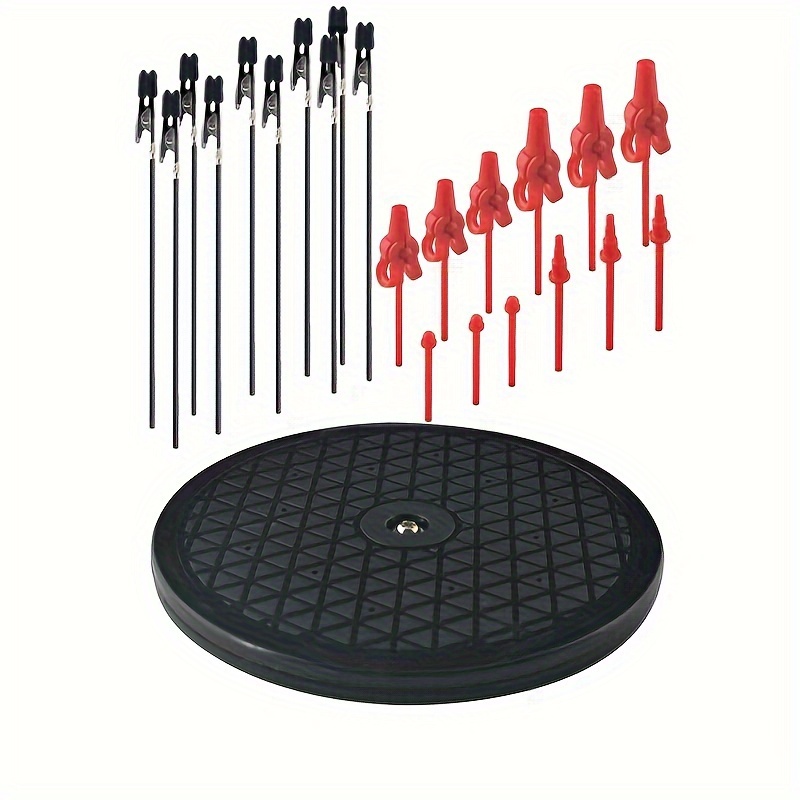 

22pcs Swivel Rotating Stand Set, 7.5" Heavy Duty Plastic Painting Stand With Clip Sticks, Spray Paint Airbrush Holder Clamps For Model Making, Diy Card & Photo Display