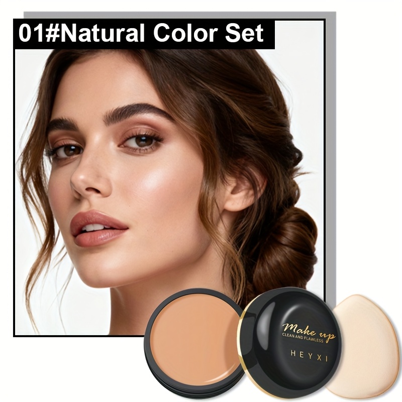 Image of Waterproof Long-lasting Concealer + Thumb Sponge, Covers Blemishes, Dark Circles, Tear Troughs, Contouring Stick, Non-removable Base, Body Concealer
