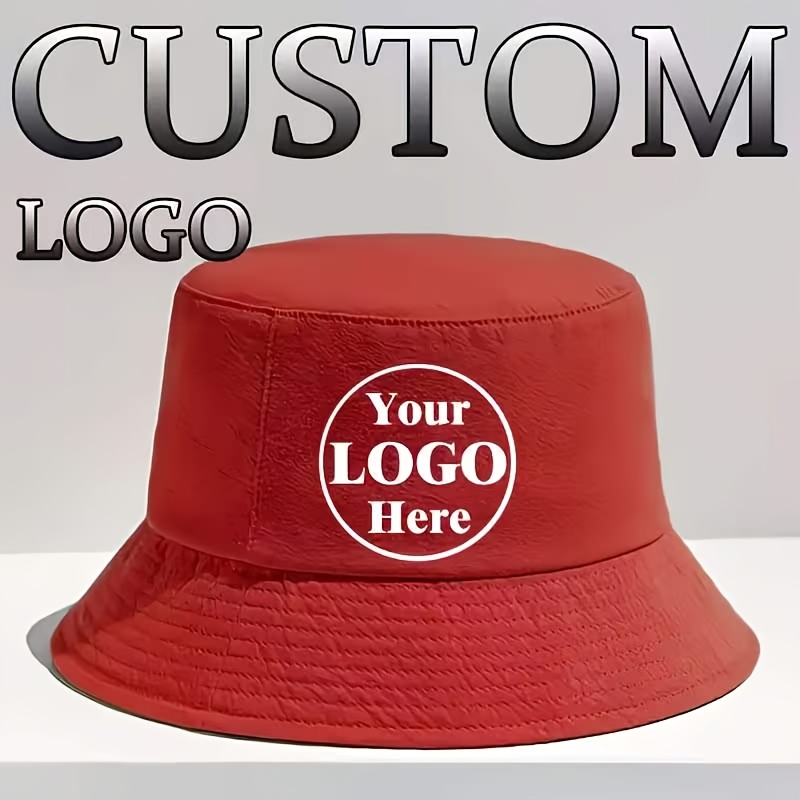TEMU 1pc Custom Fisherman Hat - Unisex Sporty Style | Customizable Image/text/logo | Lightweight And Foldable Design, Ideal For Beach, Travel, And