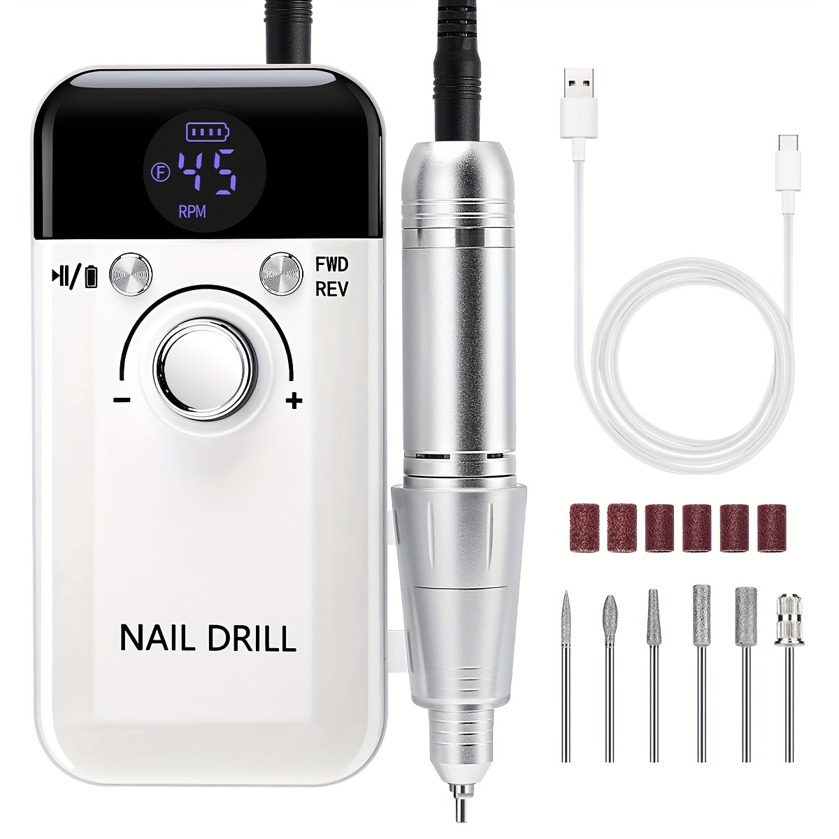 Professional Electric Nail Drill Machine 45000rpm Nail Drills With Nail Sander Portable Nail File For