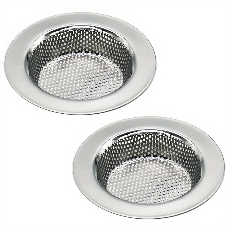 

2pcs 4.5-inch Kitchen Sink Strainers, 304 Stainless Steel, Anti-clogging Micro-perforation 2.6cm Deep Baskets, Easy Clean Drain Strainer For Kitchen Sink Drain