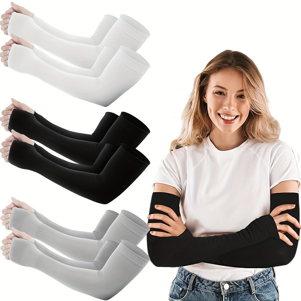 

6 Pairs Cooling Arm Sleeves With Thumb Holes For , Sleeves For Football, Golf & Volleyball