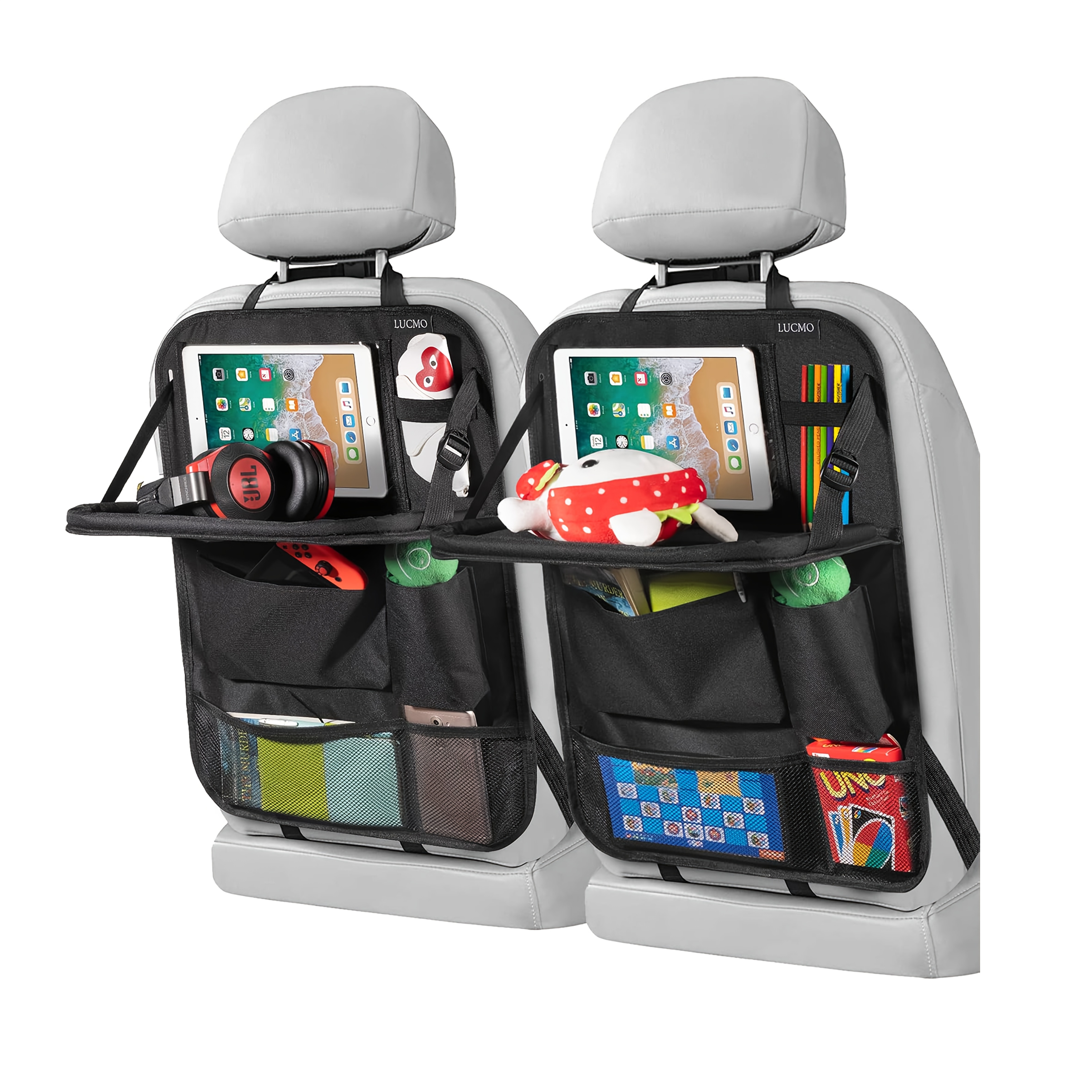 TEMU Car Back Seat Storage Bag With Table Support, Multifunctional Car Seat Back Organizer With 9 Storage Compartments And Tablet Holder, Essential