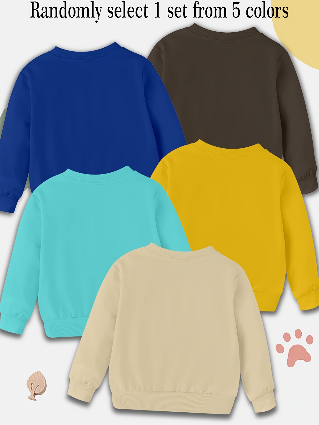 Boys' Round Neck Drop Shoulder Long Sleeve Sporty Pullover Sweatshirt