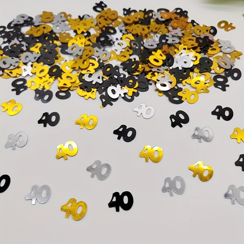 100pcs/200pcs Number Sequins 40 Party Decorations, Birthday Party 40th Sequins, Old,for Christmas, Halloween