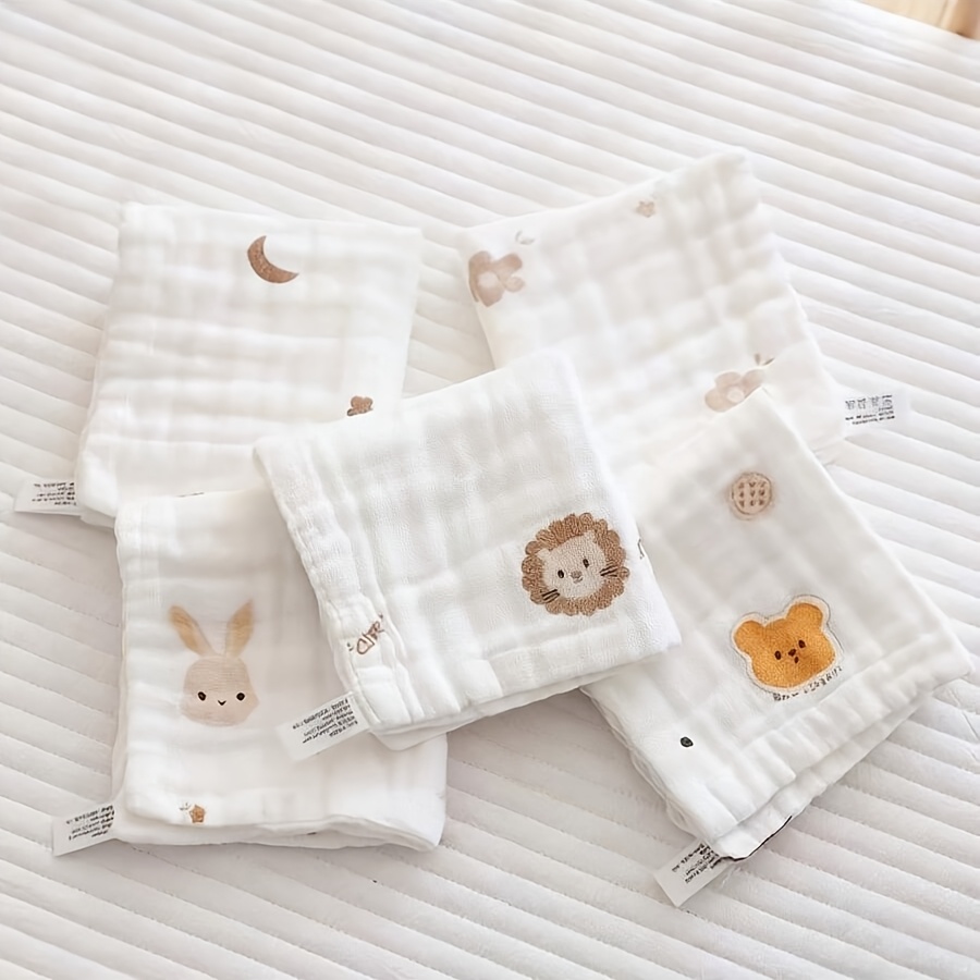 5-Pcs Children's Soft Absorbent Towels with Cartoon Patterns