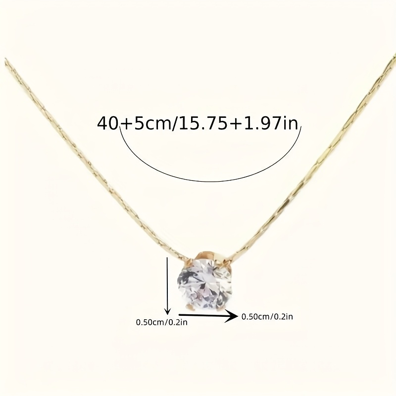 E-shop Elegante runde Cluster-Cubic-Zirkonia-Halskette, geeignet für Frauen - Funkelnder Sechs-Klauen-Edelstein, ideal für den , vielseitiges
