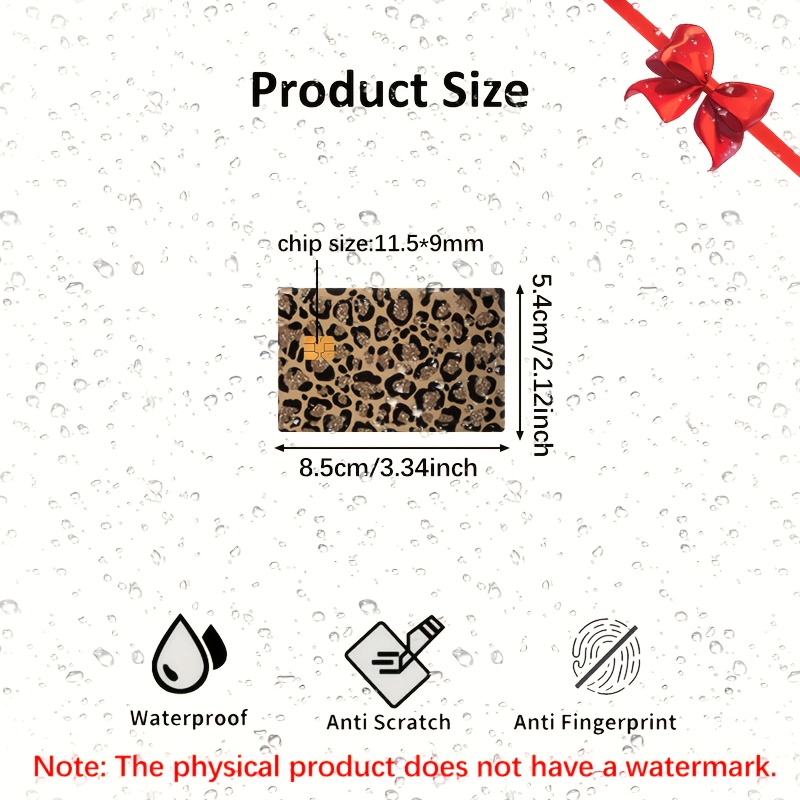 Skin Stickers For Bank Cards, Credit Cards, Debit Cards, Transit Cards, And Room Keys With A Glitter Leopard Pattern