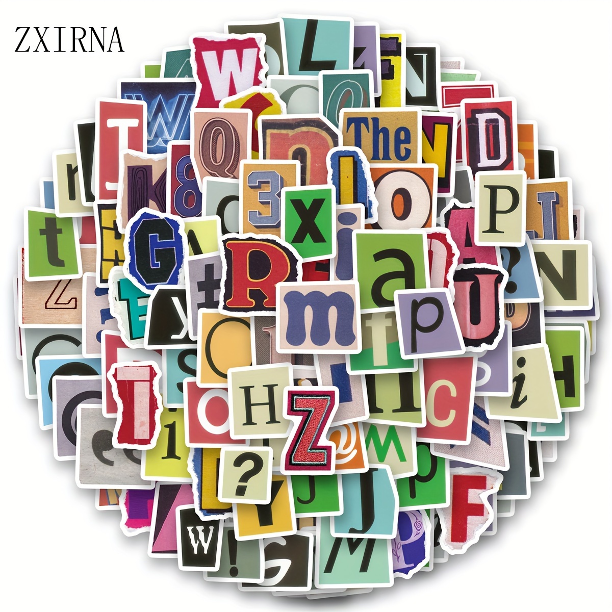 Zxirna 200pcs English Text Stickers Vinyl Aesthetics Stickers For Scrapbooking, Diary, Laptop, Bumper, Skateboard, Water Bottle, Computer, Phone, Cartoon, Hard Hat, Stickers And Decals