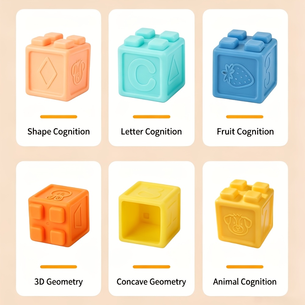 6pcs Interactive Interlocking Stacking Building Blocks