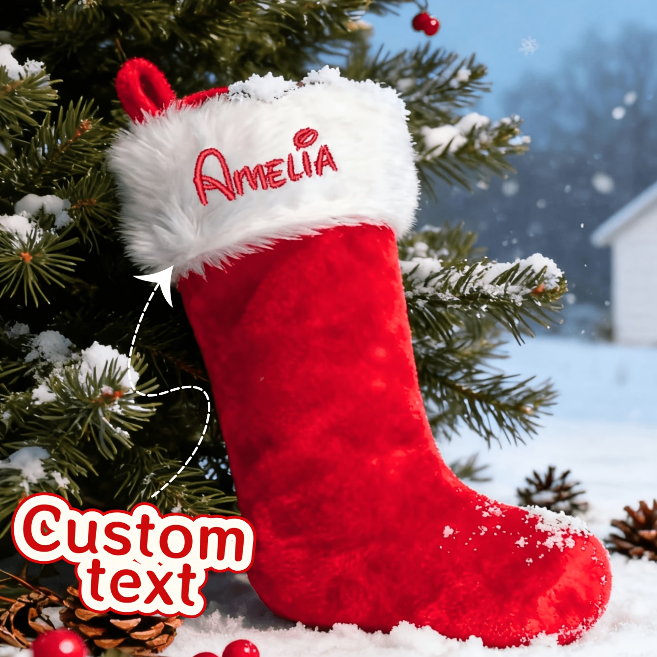 TEMU A Personalized Christmas Stocking With A Custom Name, Perfect For Holiday Decorations And Gifts. Stockings Are Great For Christmas Decor, Home