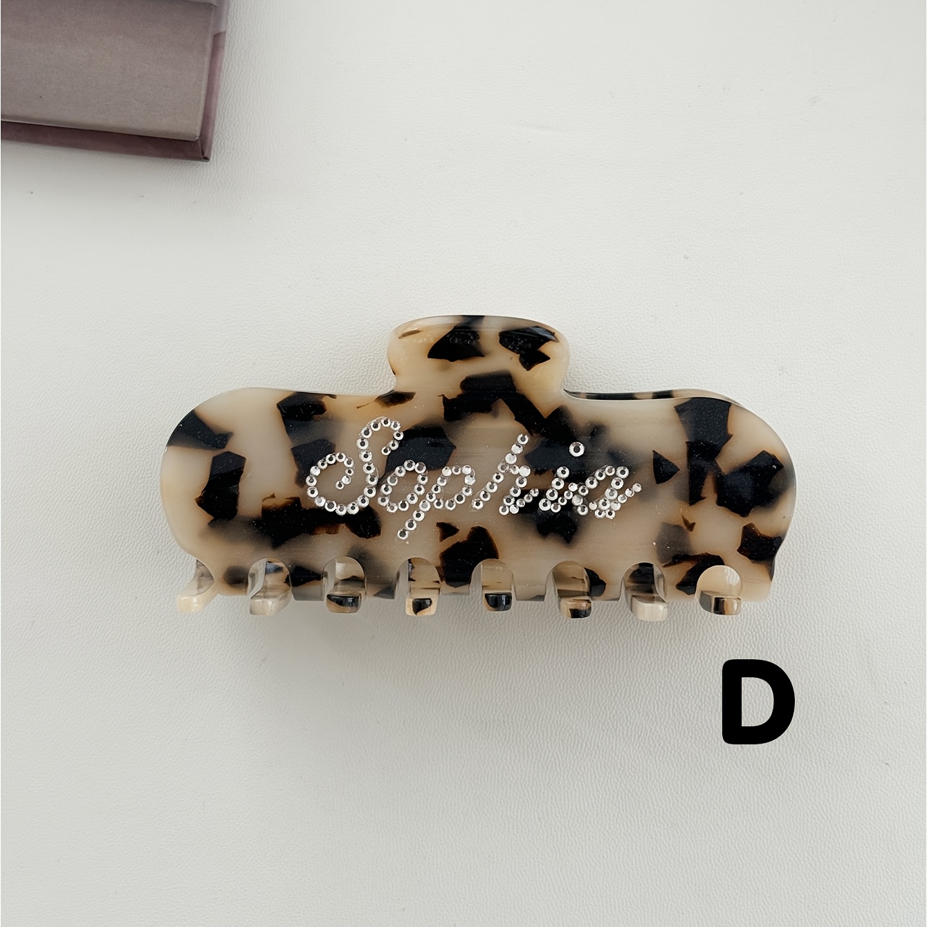 TEMU ["Personalizado] Horquilla de acetato con estampado de leopardo y diamantes de personalizable, 6 , personalización de un solo , para , regalo