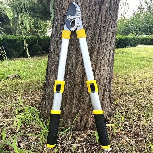 1 telescopic pruner with long handle suitable for thick branches sharp sk5 blade ergonomic yellow non slip handle ideal for home garden maintenance and essentials