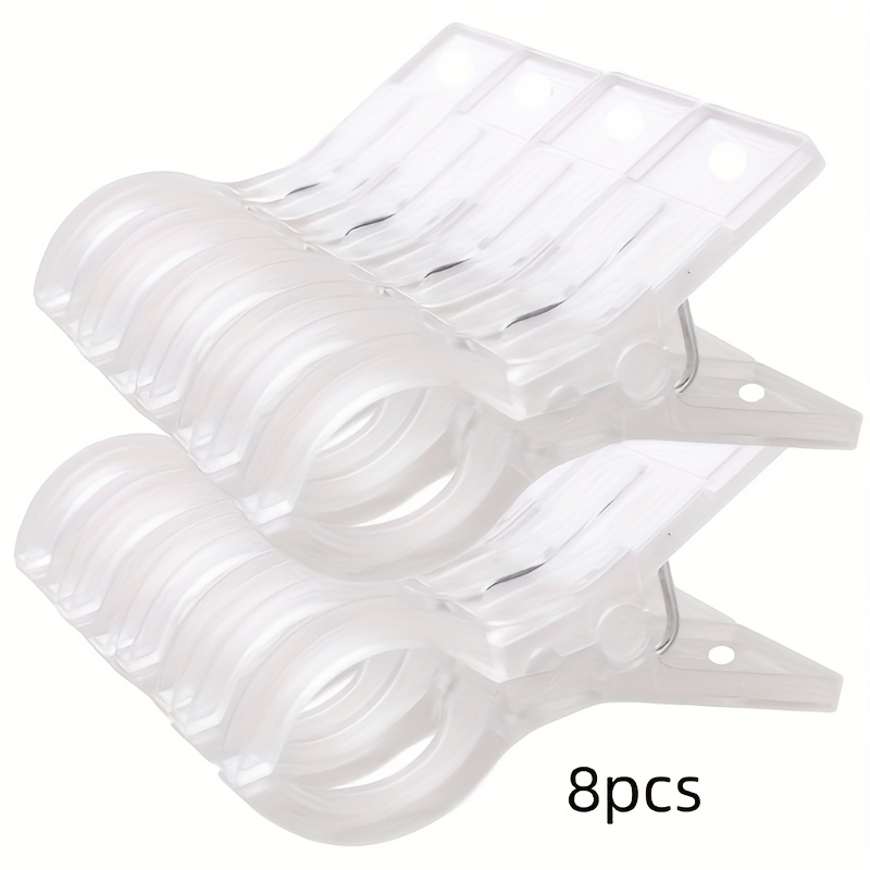 8pcs Large Windproof Plastic Clothespins, Non-slip Laundry Clips For Drying Clothes, Towels, Blankets, And Socks, Durable And Versatile, Clothes Pins