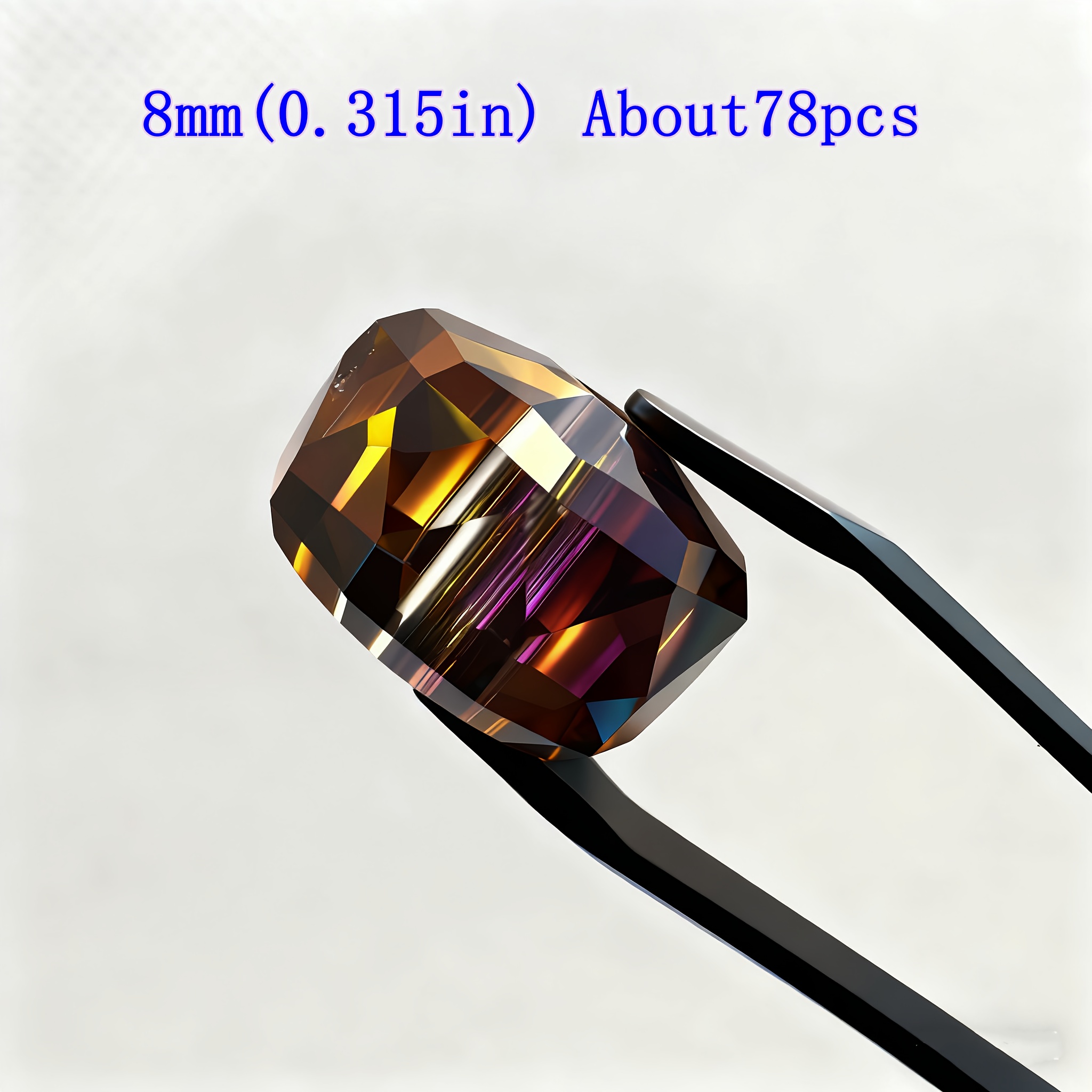TEMU High- Rose Golden Semi-black Loose Beads 4/6/8/10mm With Holes Spacer Beads (150/95/78/58pcs Optional) Accessories For Bracelets Earrings