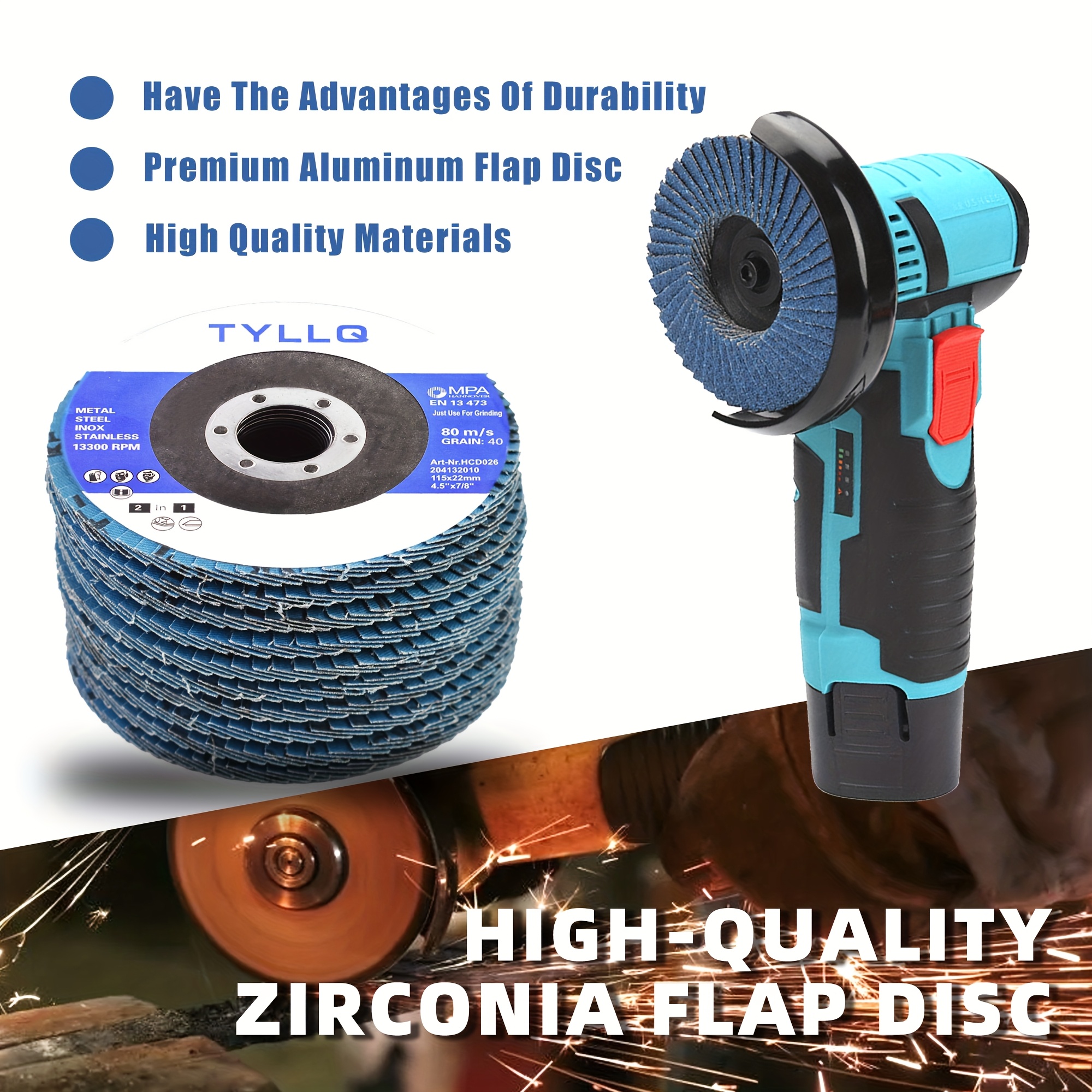 Hyper Tough 2 pack 80 Grit Flap Discs 4-1/2-inch Jamaica