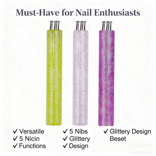 1pc nail art pen with flower tip stainless brush acrylic pen pen system for nail designs for multiple colors for professional manicure tools for nail artists beginners portable flowering nail tool