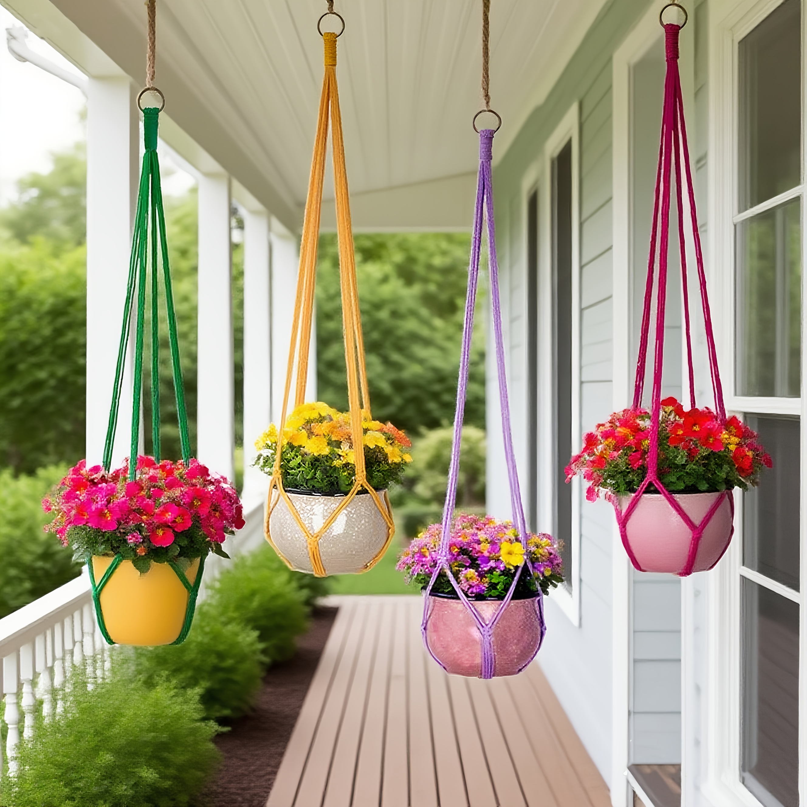 hanging planters outdoor sold on Temu United States