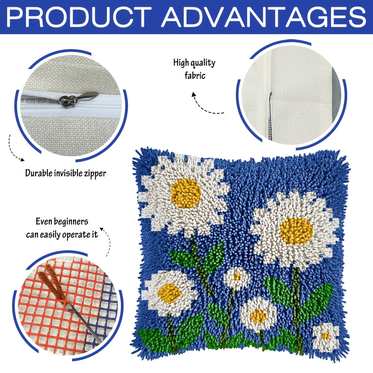 Adult Hook Lock Kit with Beautiful Daisy Pattern for DIY Projects