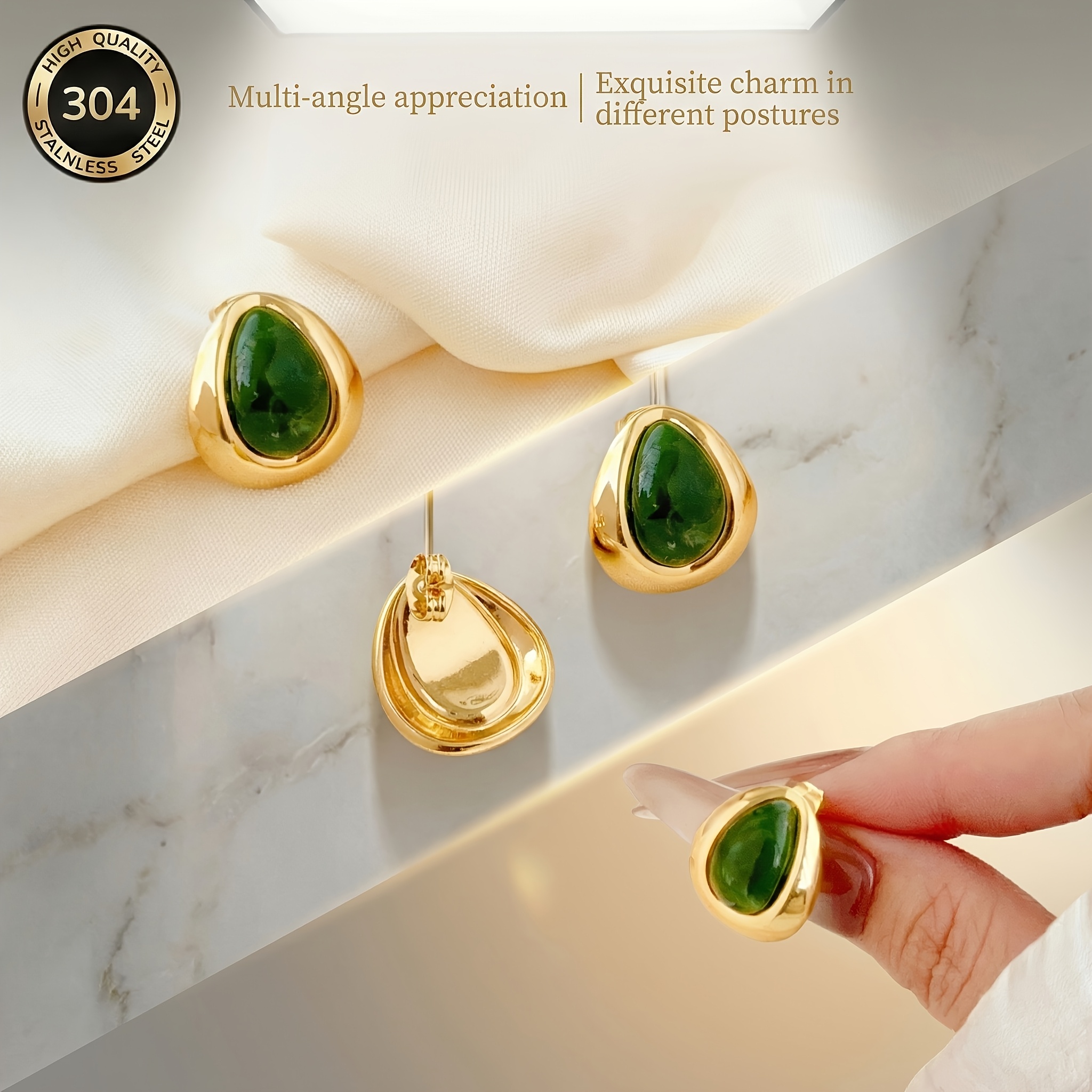 Women's Hypoallergenic Stainless Steel Earrings, Versatile Gift