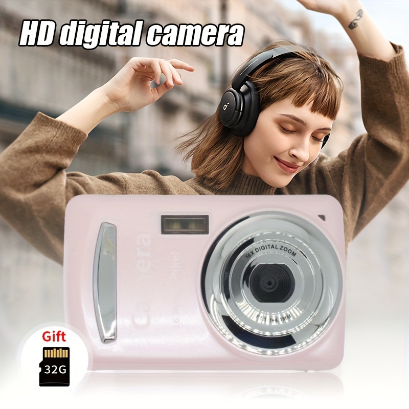 

High Definition Digital Camera, 16x Digital Zoom 2.4 Inch Lcd Screen Camera, 1080p Video Cmos Sensor Gift Digital Camera, Compatible With 32gb Card, Suitable For Indoor And Outdoor Recording
