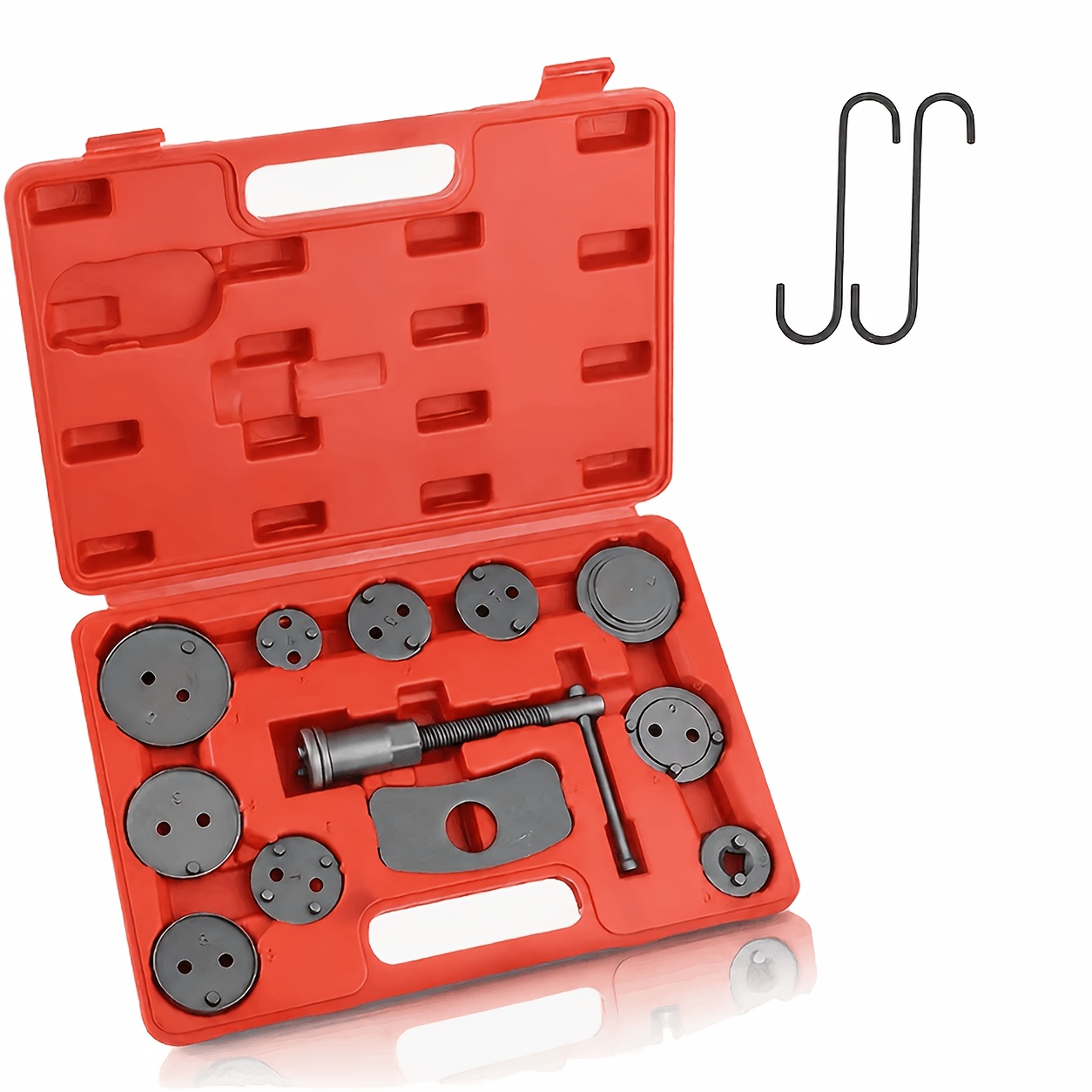 Image of Bseckoo Us Auto Parts Combination Tool Set - 13pcs Auto Repair Tools And 2pcs Metal Hooks - Multi-functional Portable Tool Kit For Car Maintenance And Repair