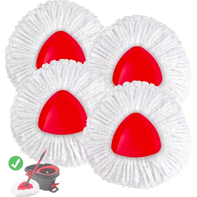 TEMU Replace Mop Head, Triangular Mop Head Rotatable Washable And Reusable Mop Head[4 Replacement ], Triangular Mop Replacement Head, Mop Pads, Mop