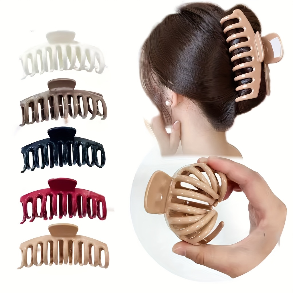 E-shop 5-teiliges Set Neue Weiche Silikon-Haarklammern, Weiche -Kollisions-Schutz-Kopfstützenklammern, Langlebige Griffklammern, Haaraccessoires für