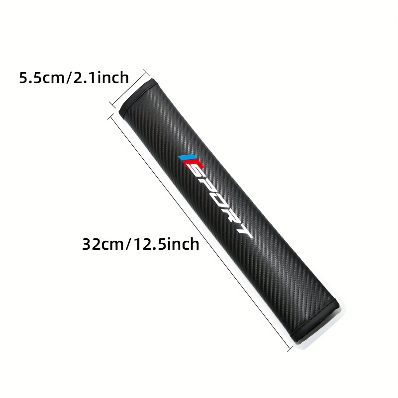 Image of A Car Faux Leather Carbon Fiber Extended Seat Belt Shoulder Pad - A Comfortable Cushion With Pressure Relief Features, Suitable For Most Car Models, Making It A Great Gift For During Holidays