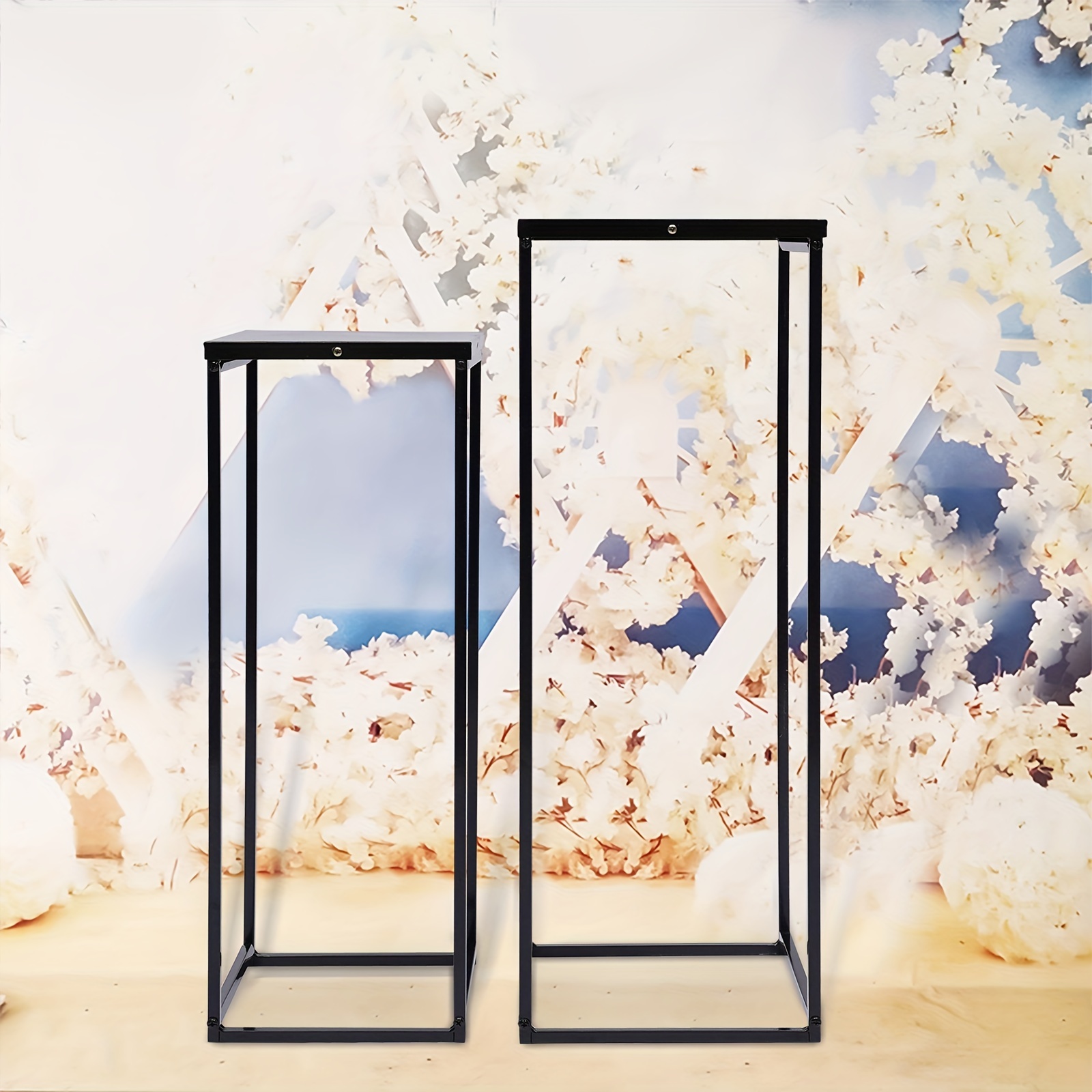 

2 Pcs Set Iron Metal Plant Flower Stand Holder Outdoor Indoor Wedding Party Rack