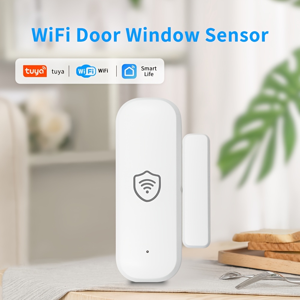 Smart Wifi Door And Window Sensor, 2 Pack, Real-time Wireless Smart Magnetic Door Sensor Window Alarm Smart Scene Sensor Child Safety Pool Alarm, Home Pet Detector Safety Alarm Compatible With