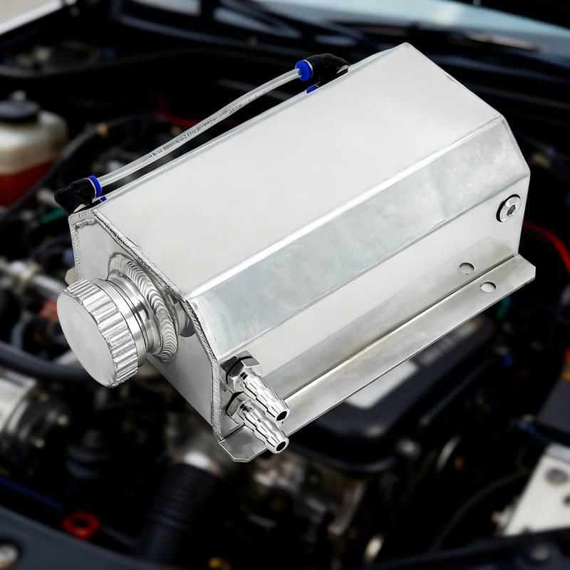 2L Polished Aluminum Coolant Overflow Tank – Universal Radiator Reservoir