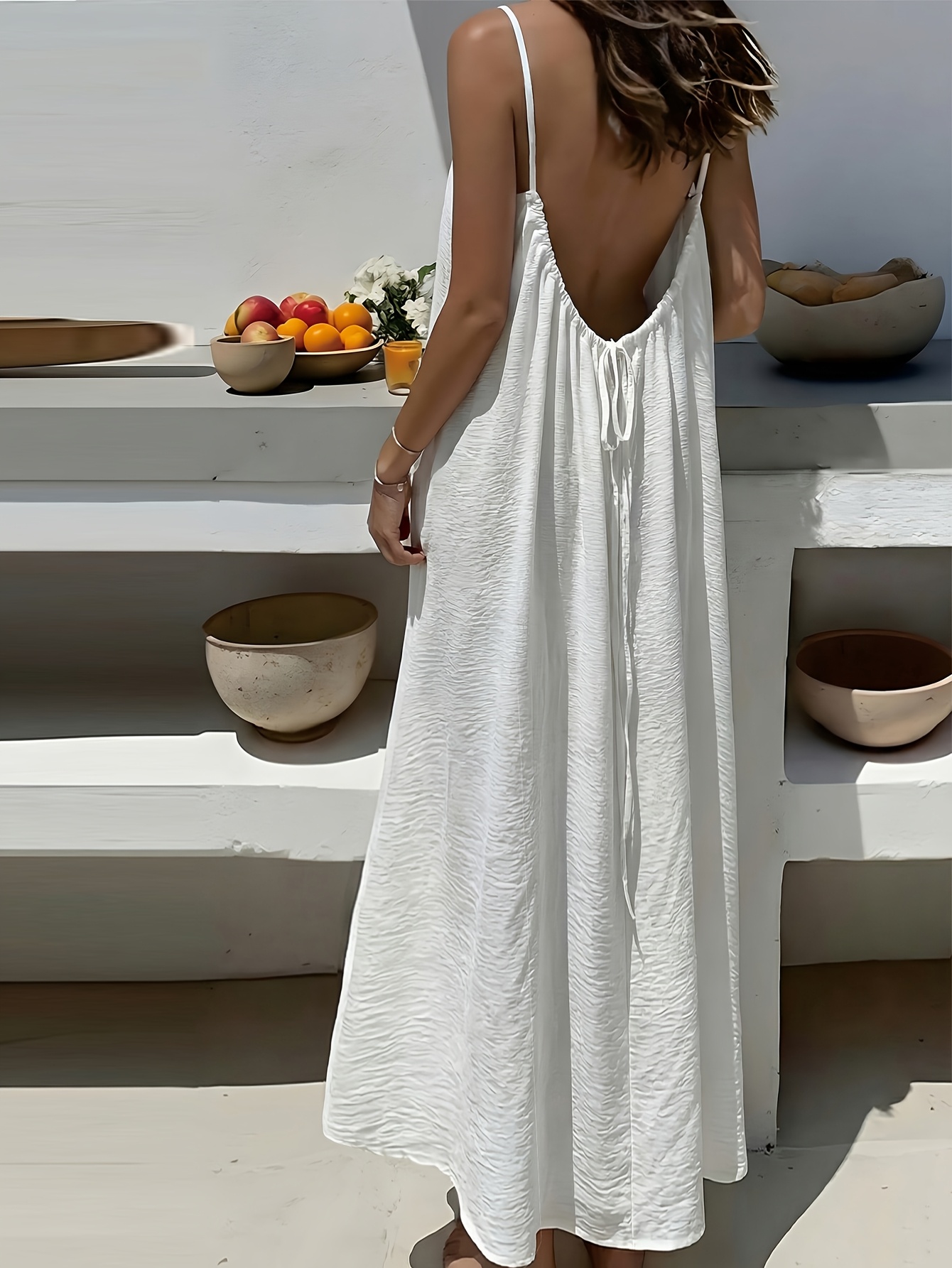 New camisole backless loose * long home skirt dress for women