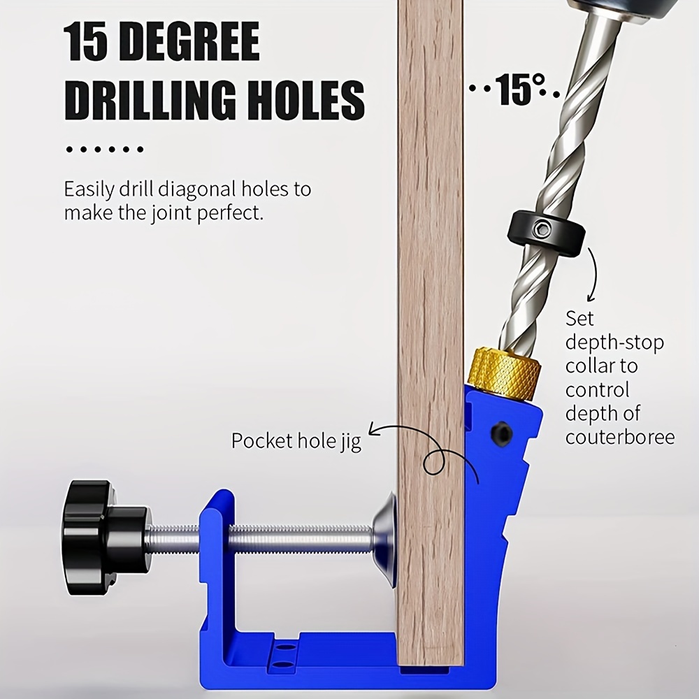 45 Piece Pocket Hole Jig Set Metal Woodworking Angle Drill Guide Dowel Kit Carpenter s Screw Joint Locator Tool Manual Power Free Operation