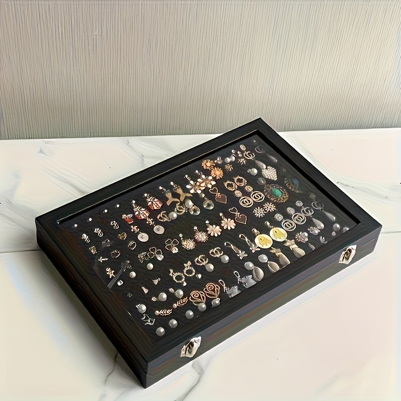 transparent jewelry storage box   leather display case for earrings rings necklaces bracelets exquisite gift organizer with snap closure multi compartment   lined   organizer storage jewelry boxes Product details 4