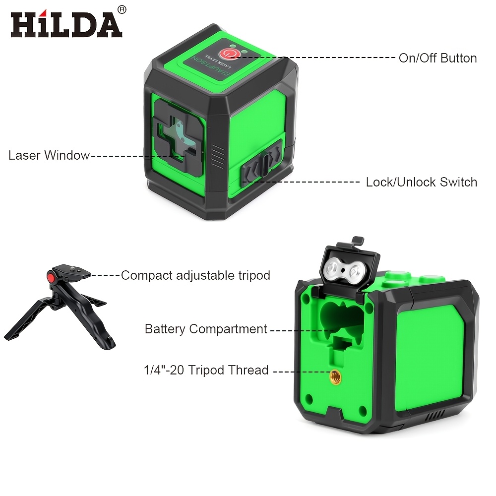 Detalj HILDA laserskog nivelatora sa ukrštenim linijama