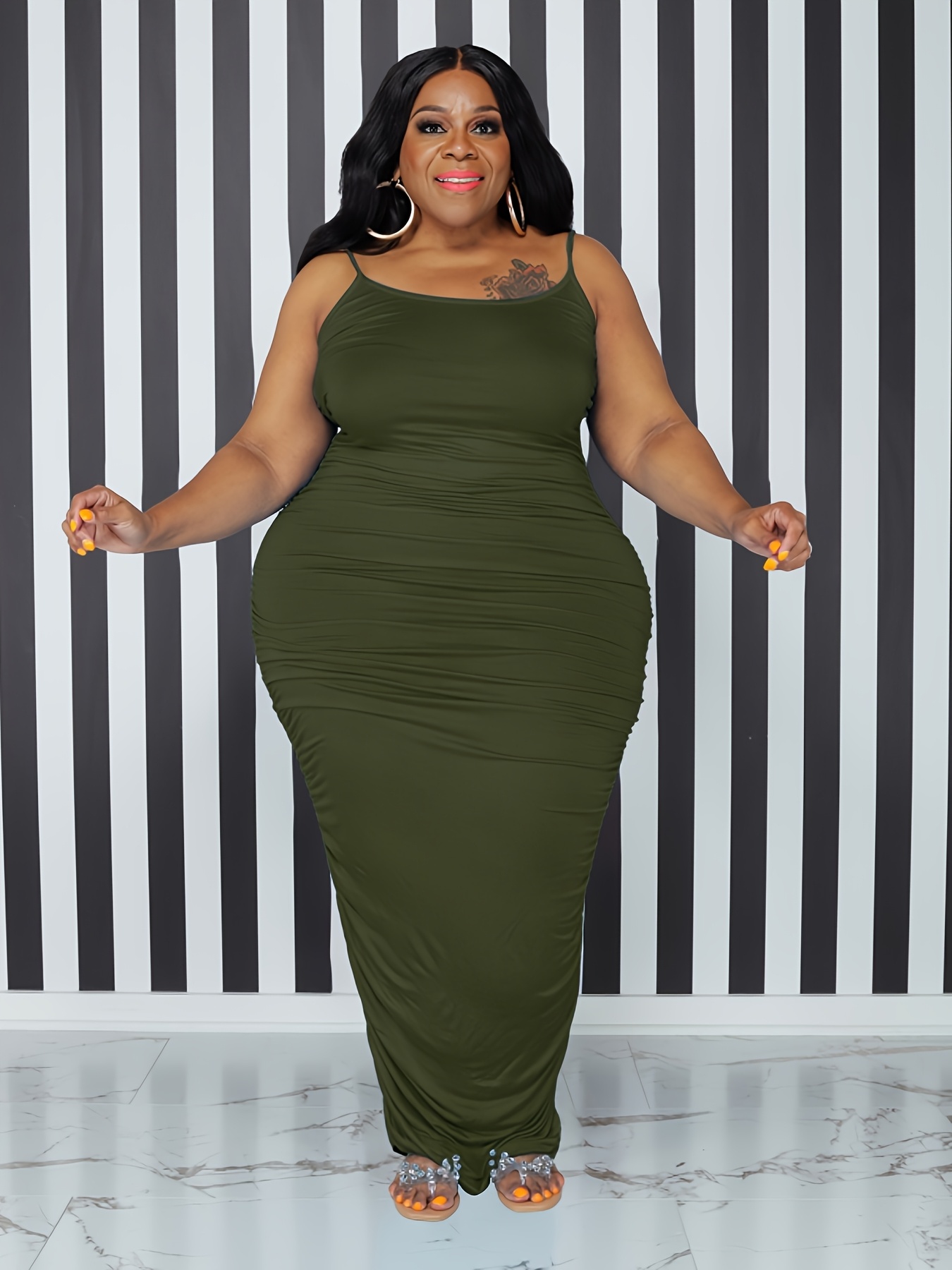 womens plus size bodycon maxi dress sexy black spaghetti Temu