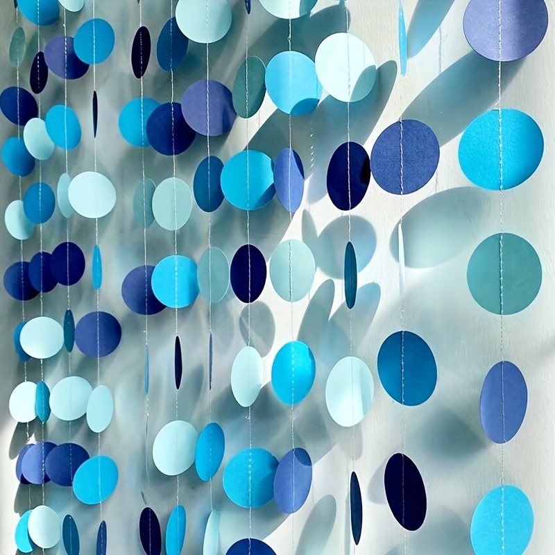 2pcs with 8 meters 315 inches light blue navy     dot hanging decoration flower string   used for birthdays housewarming retirement underwater parties weddings engagements gift showers showers graduations baptisms