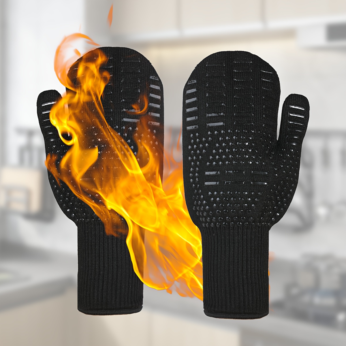 4 manoplas de silicona resistentes al calor, mini guantes de silicona para  horno para cocina, cocina, hornear, barbacoa, guantes de horno de
