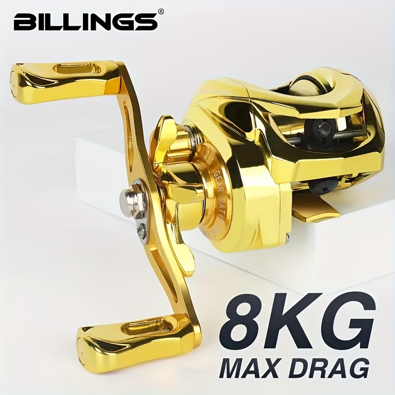 

Billings Gd Series 7.2:1 Gear Ratio Baitcasting Reel, Stainless Steel 5+1 Bb Fishing Reel With 18lb/8.16kg Max Drag, Fishing Tackle For Freshwater Saltwater