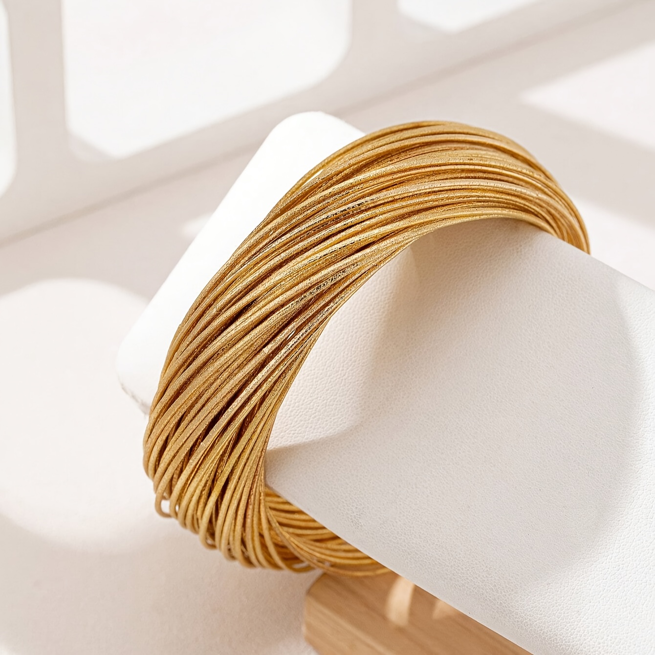 14k golden plated punk inspired layered bracelet edgy metallic woven design for women ideal for   parties gifts party bracelet vintageinspired accessory durable bracelet Product details 2
