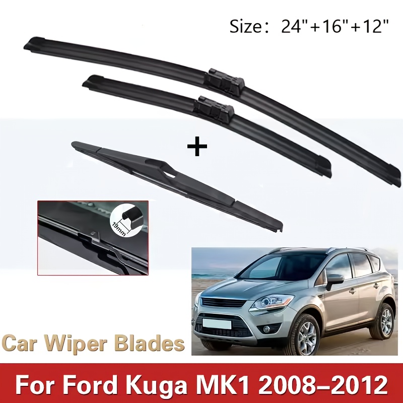 TEMU Set di spazzole tergicristallo anteriori e posteriori per Ford Kuga MK1 dal 2008 al 2012 per il parabrezza