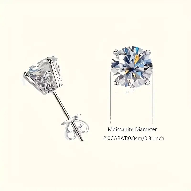 925   fashion simple trend with 8mm2ct   earrings shining cutting   delicate and lightweight size   suitable for a   of daily occasions festival gifts   and lovers gift box Product details 0