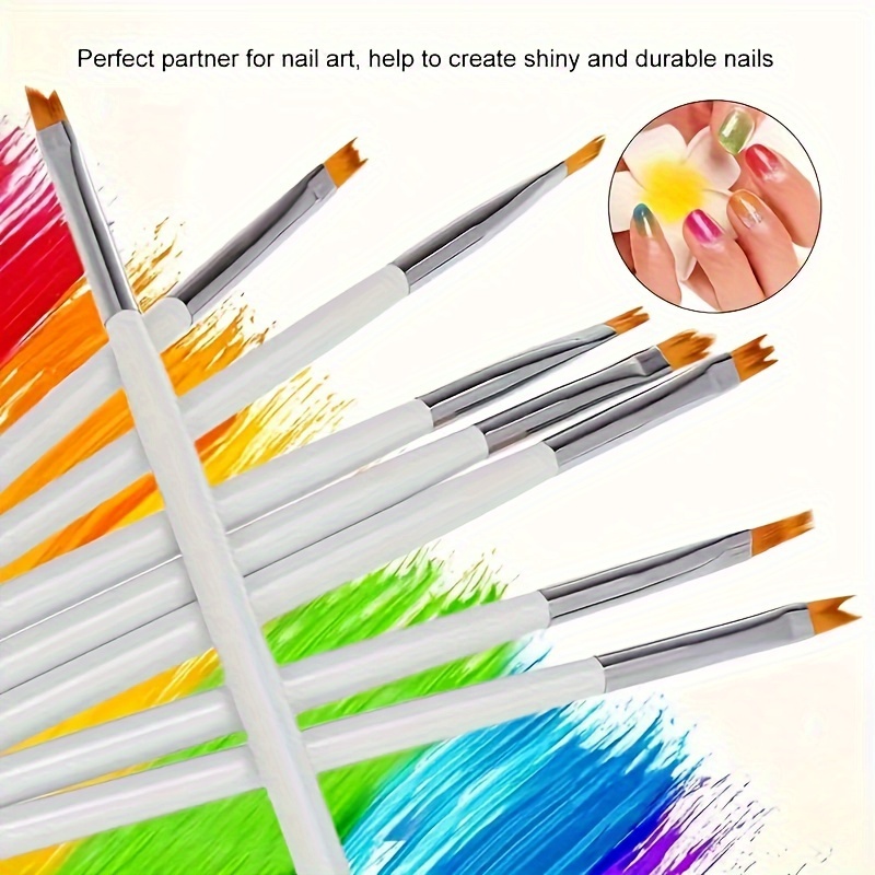 

8pcs/set Nail Brush Pen Set, With Uv Gel Flower Drawing Pen, Perfect For Gradient Painting, Manicure, Nail Art Tool