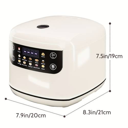 rice cooker 67 63oz portable multi functional rice cooker 10 menu options non stick inner pot auto keep warm 24 hour delay preset quick cook lcd white
