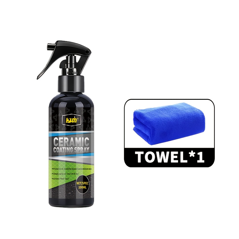 TEMU 3-in-1 Coating Spray - Superior Car Paint Shielding With Water-repellent Glass Treatment, Vehicle Ceramic Coating, Waterproof Polishing Set