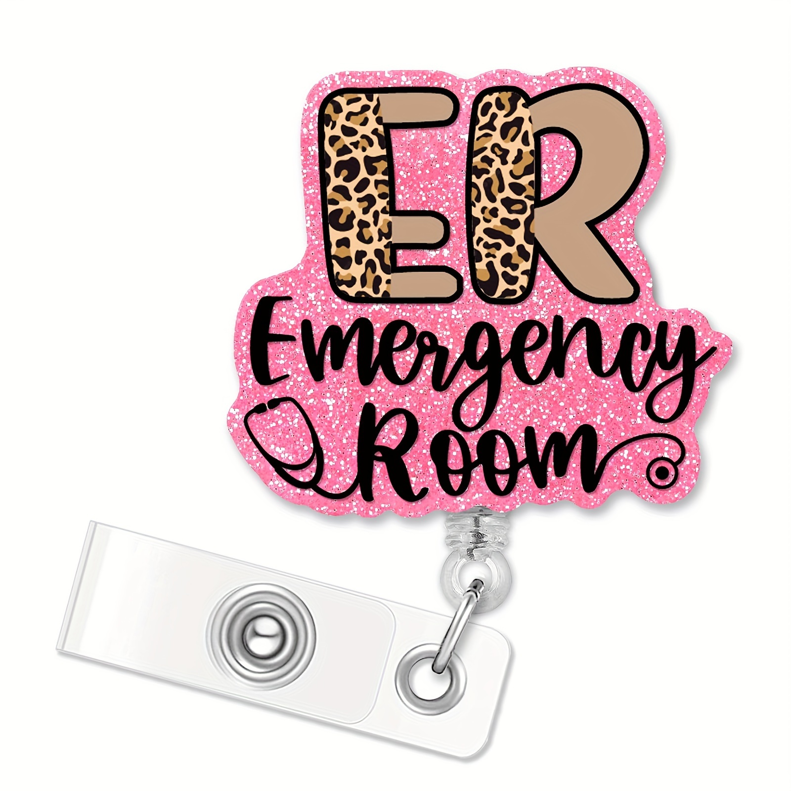 Er Emergency Room Retractable Glitter Badge Reel Clip - Temu