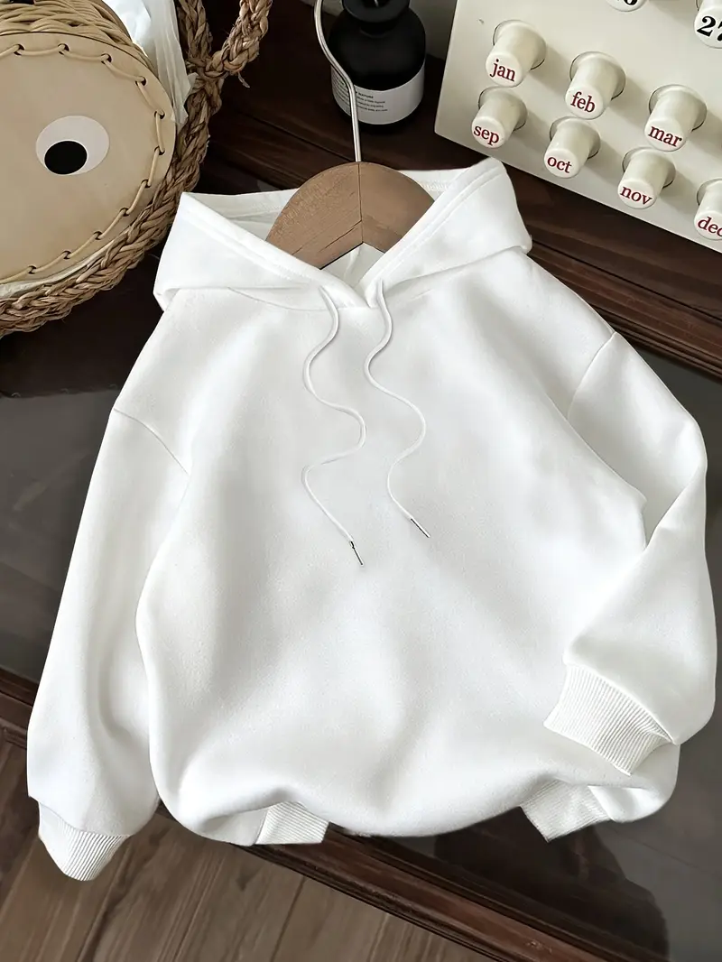 pull-over épais à capuche pour femme - jouis des petites choses avec , sweat-shirt doublé en confortable, lavable en machine, veste sportive pour froid, pulls dhiver, vêtement chaud et Détails du produit 0